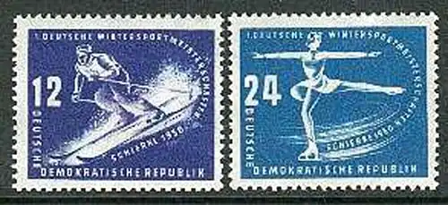 246-247 Wintersport 1950 - Abfahrtslauf und Eiskunstlauf, Satz ** postfrisch