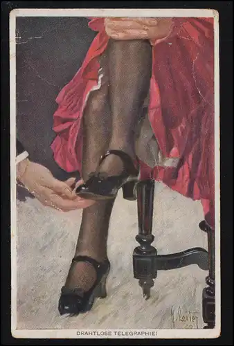 Künstler-AK Humor - Drahtlose Telegraphie, REGENSBURG 20.12.1925