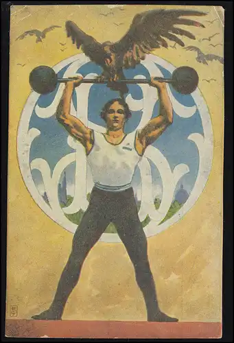 Künstler-AK Plakat II. Slawisches Treffen von Orelstva in Brno 1922, ungebraucht