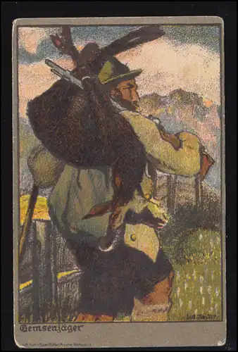 Künstler-AK Jos. Seiler: Der Gemsenjäger, Verlag Köhler München, ungebraucht