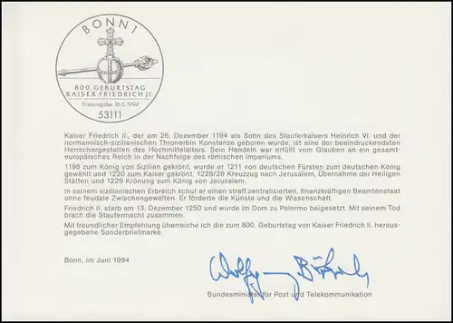MinKa 18/1994 Kaiser Friedrich II