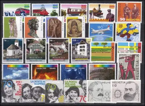 1601-1632 Suisse-Janvier 1997 complet, frais de port **