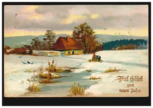 Carte de l'année ferme en hiver, CHARLOTENBURG 5 c 30.12.1910