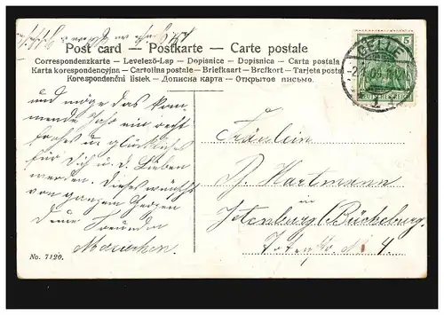 Carte de l'année Nouvel An Boisson du Nouvel an, CELLE 2.1.1909