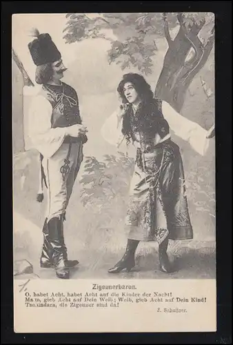 Künstler-AK Szene aus Der Zigeunerbaron / Libretto Ignaz Schnitzer, HAMBURG 1905