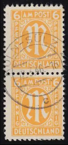 20IX AM-Post 6 Pf en paire avec PLF IX blanc, SULZ DE KÖLN 12.3.46