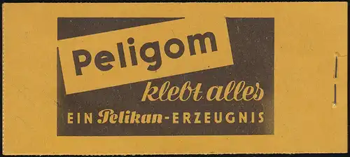 2c Heuss Peligom - kleine, unauffällige Deckelmängel, Heftchen-Blätter **