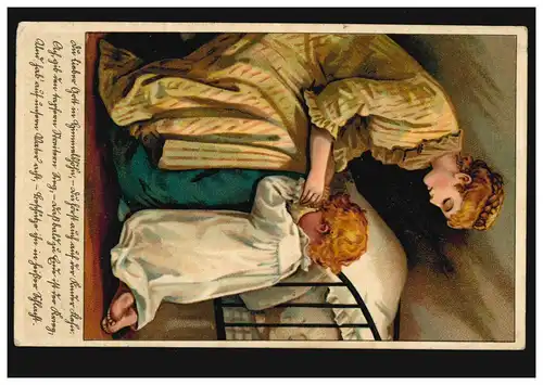Künstler-AK Mutter mit Kind: Das Abendgebet, Feldpost EGGLKOFEN 22.11.1915