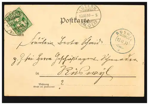 Poème Lyrique AK Bonne Fleur, Klee florissant, LUZERN 13.11.99 selon RUSSIL 13.11