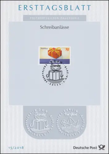 ETB 15/2018 Evénements de correspondance, Merci