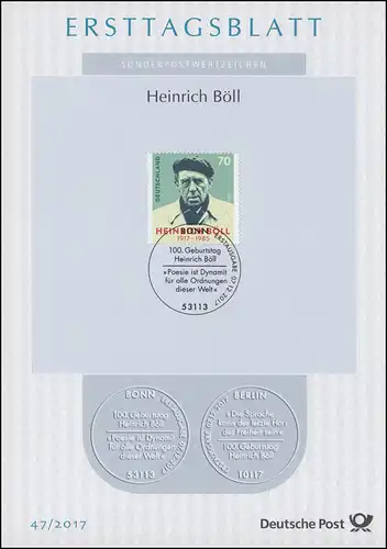ETB 47/2017 Heinrich Böll, Schriftsteller