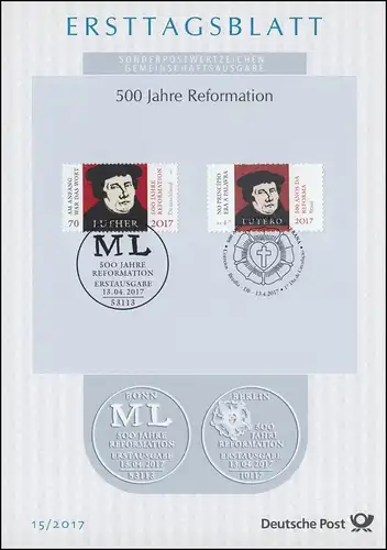ETB 15/2017 Reformation, Martin Luther + Joint Issue Brasilien