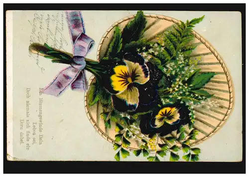 Poème de fleurs AK Lyrique, Poésie Tissu de fleur sans épine, LINDAU i. BODENSEE 1905