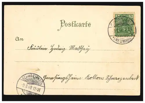 Lyrique AK Paysage Périple Poème Amour Amitié, SCHÖNFLIESS 1900