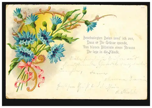 Lyrique AK Fleuriste, poème Bleu fleur dans les mains, AVANT-PROFONDS 6.8.01