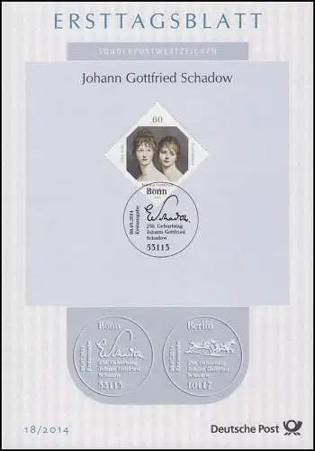 ETB 18/2014 Johann Gottfried Schadow, Baumeister, Maler