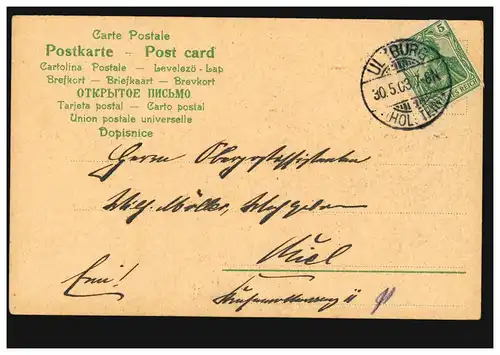 Lyrique-AK Joyeuse Pentecôte - Femme se fait espoir, ULZBURG / HOLSTEIN 1903