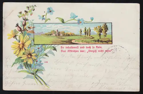 Poème Lyrique-AK N'oublie pas mon paysage Fleurs, AUERBACH (VOGTL) 29.11.04