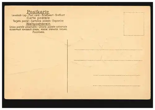 Carte de prédication femme joyeuse avec des fleurs et enveloppe, inutilisé