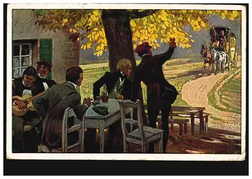 Carte de chants populaires AK Paul Hey: Qu'est-ce qui vient de la hauteur, couru