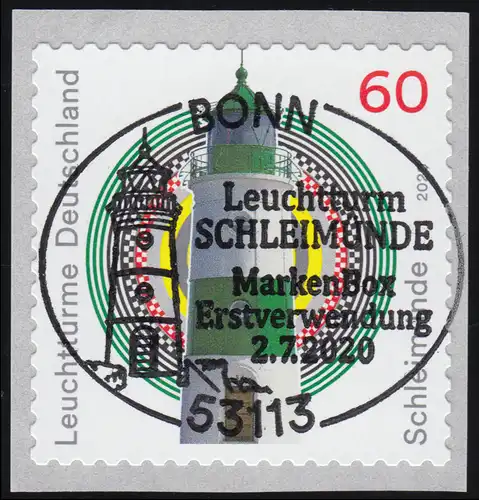 3555 Leuchtturm Schleimünde, sk mit UNGERADER Nummer, EV-O Bonn 2.7.20