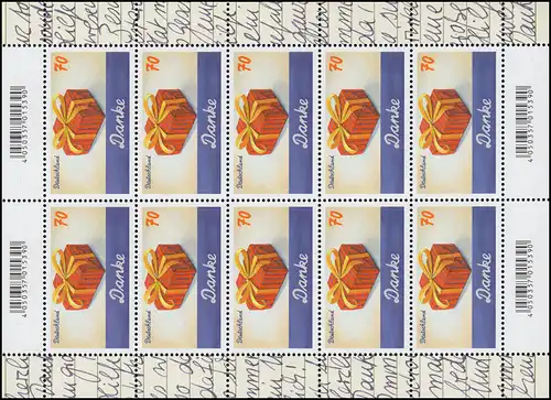 3386 Ecritures: Remerciements - Bogen 10 ** Postfraîchissement