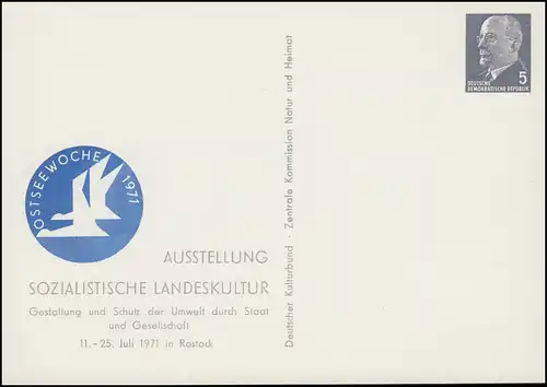 PP 7/24 Ulbricht 5  Pf Ostseewoche Rostock 1971, **