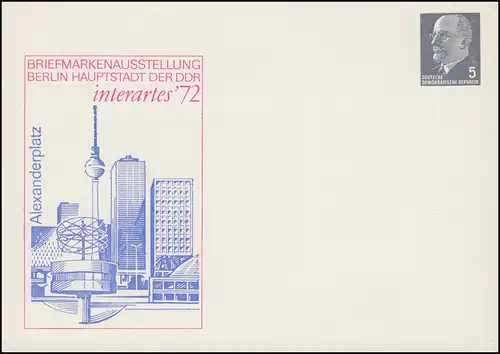 PP 7/29 Ulbricht 5  Pf interartes'72 - Alexanderplatz, **