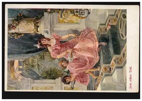 Künstler-AK Hans Kaufmann: Zum ersten Ball, Salzburger Kunst, ungebraucht