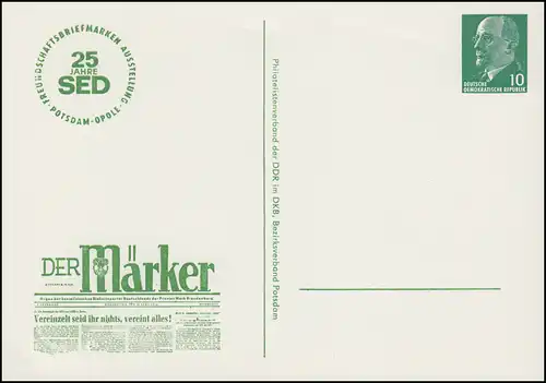 PP 8/92 Ulbricht 10 Pf Revue DES Marches, **