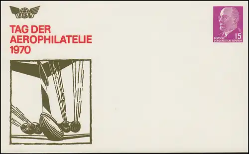 PP 9/13 Ulbricht 15 Pf Journée de l'aérophilélie 1970, SSt HALLE
