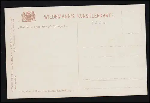 La carte de Wiedemann: Bad Wildungen La source Georg Viktor, inutilisé
