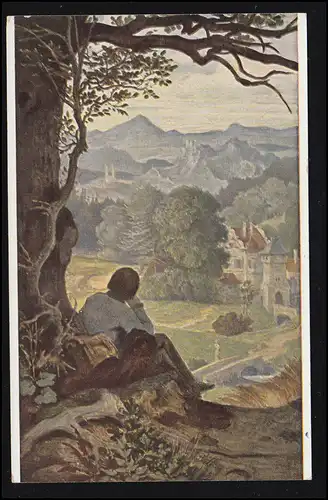 AK Artiste M.v. Vid: Sur la randonnée - Pause sous l'arbre, inutilisé