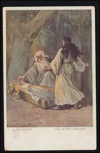 Künstler-AK A. Setkowicz: Der letzte Abschied, gelaufen 13.5.1914