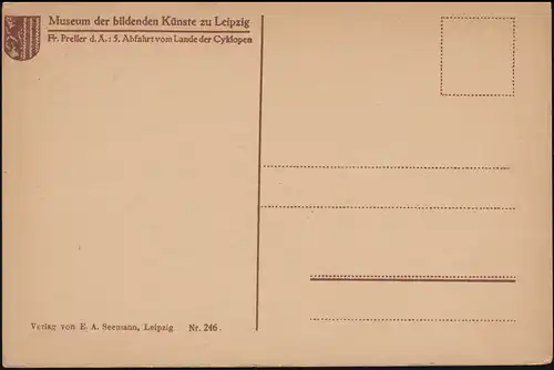Künstler-AK Fr. Preller d.Ä.: 5. Abfahrt vom Lande der Zyklopen, ungebraucht