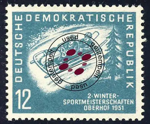 280 Wintersportmeisterschaften 12 Pf, gestempelt O