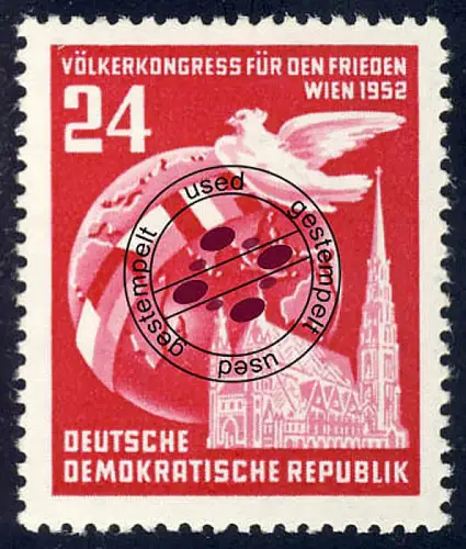320 Völkerkongress für den Frieden 24 Pf, gestempelt O