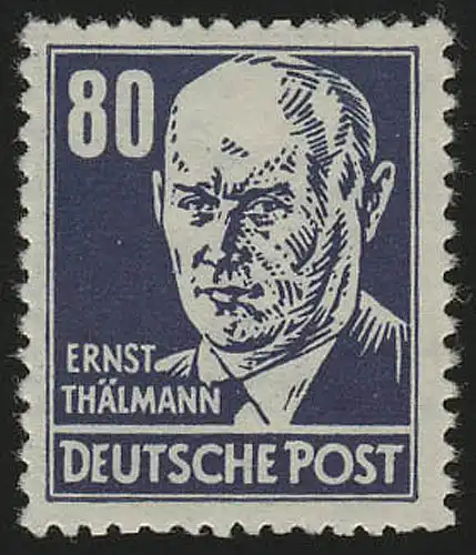 339za XII Ernst Thälmann 80 Pf bleu Wz.2 XII **