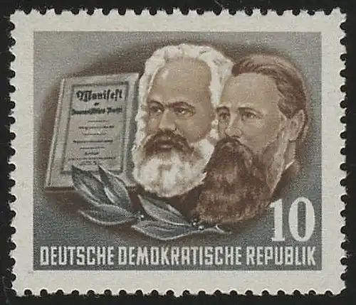 345 XII Karl Marx 10 Pf Wz.2 XII ** postfrisch