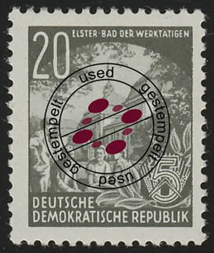 370 XI Fünfjahrplan 20 Pf Wz.2 XI, Offset-Urdruck gestempelt O