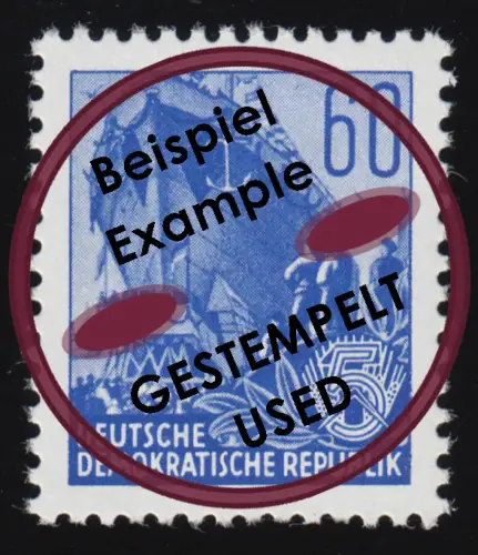 377 Fünfjahrplan 60 Pf, Offset-Urdruck gestempelt O