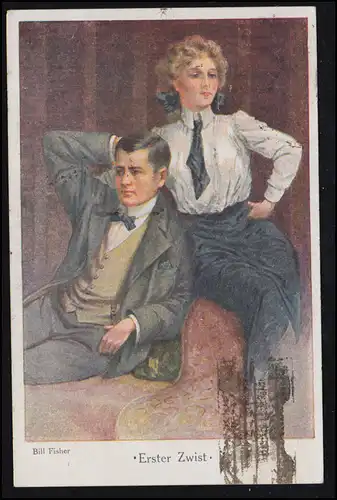 Künstler-AK Bill Fischer: Erster Zwist, WILHELMSHAVEN 17.3.1919