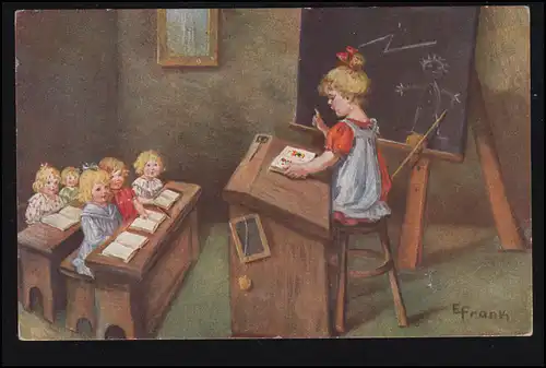 AK Berger Artiste: école de marionnettes, édition W.S.+SB. Galerie de maîtres, marquée