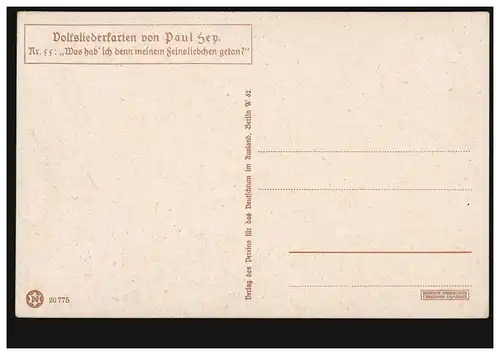 AK Volkslieder P. Hey: Qu'est-ce que j'ai fait à mon amoureux ?