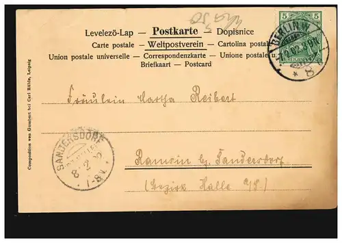 Lyrik-AK Paul Bayer: Das Edelweiß IV. Kirche und Beerdigung, BERLIN 8 e 7.2.1902