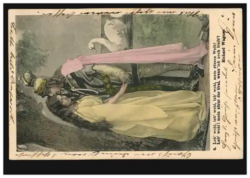 Lyrik-AK Richard Wagner: Szene mit Elsa aus Lohengrin, COBLENZ 29.11.1903 