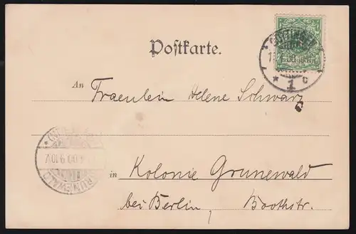 Künstler-AK Ostern: Mann im Weinglas von einer Frau, GÖTTINGEN 11.4.1900