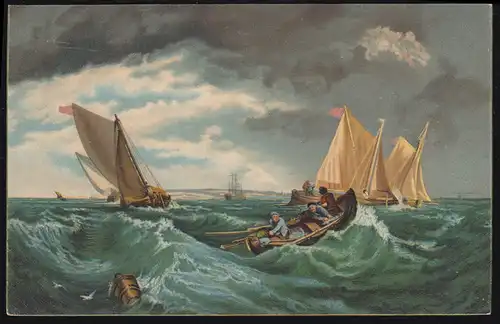 Künstler-AK William Turner: Fischerboot in steifer Brise, ungebraucht