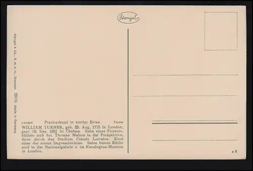 AK Artiste William Turner: bateau de pêche dans une brise raide, inutilisé
