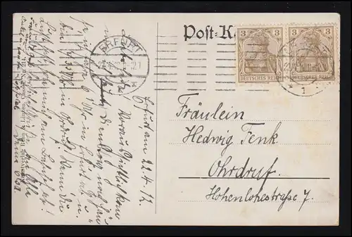 Künstler-AK Segelschiff vor dem Hafen, Verlag Rehn & Linzen, ERFURT 22.4.1912